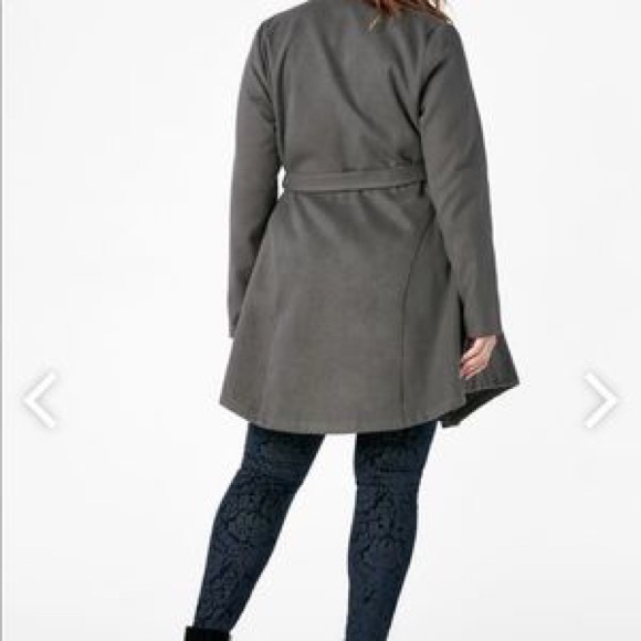 New nwt Justfabulous grey jacket dress coat plus size XXL 2X - Picture 3 of 5